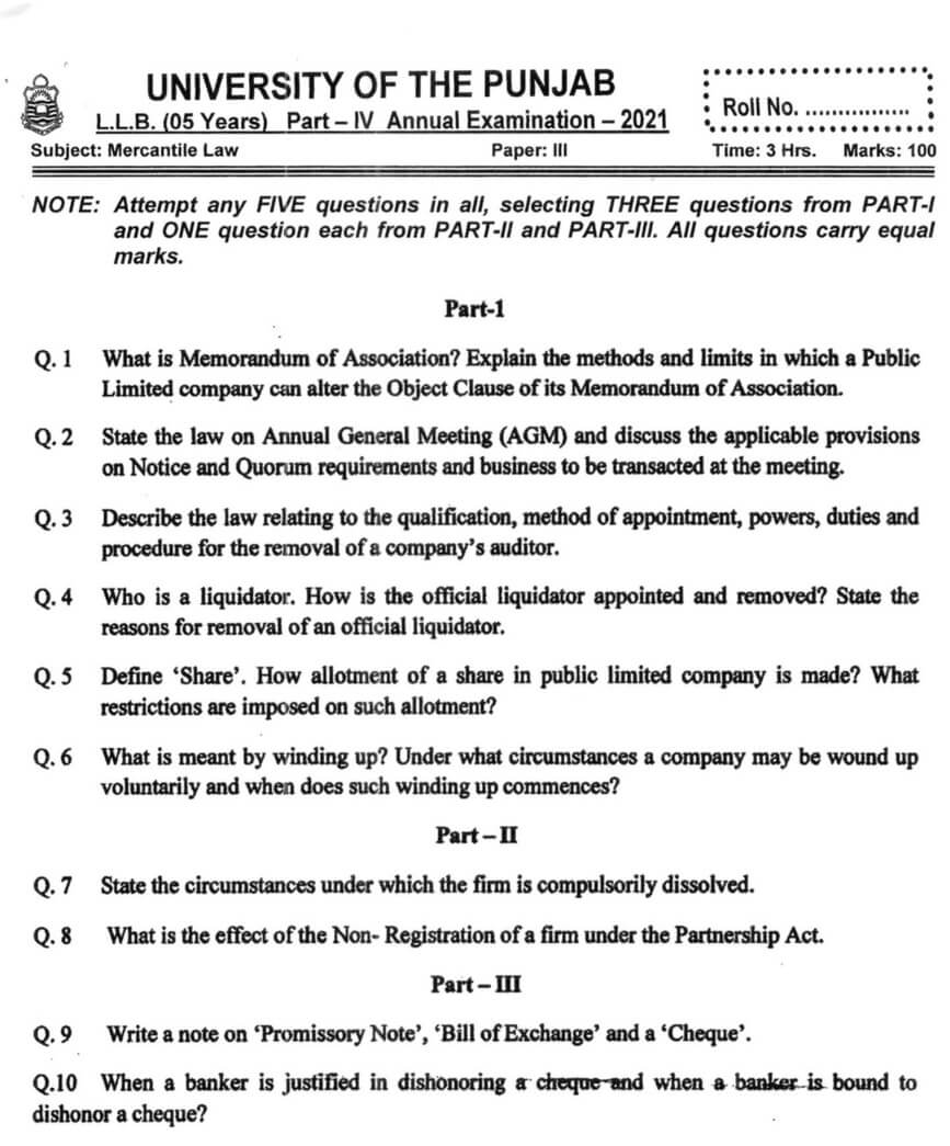 LL.B-Part-4-Mercantile-Law-Past