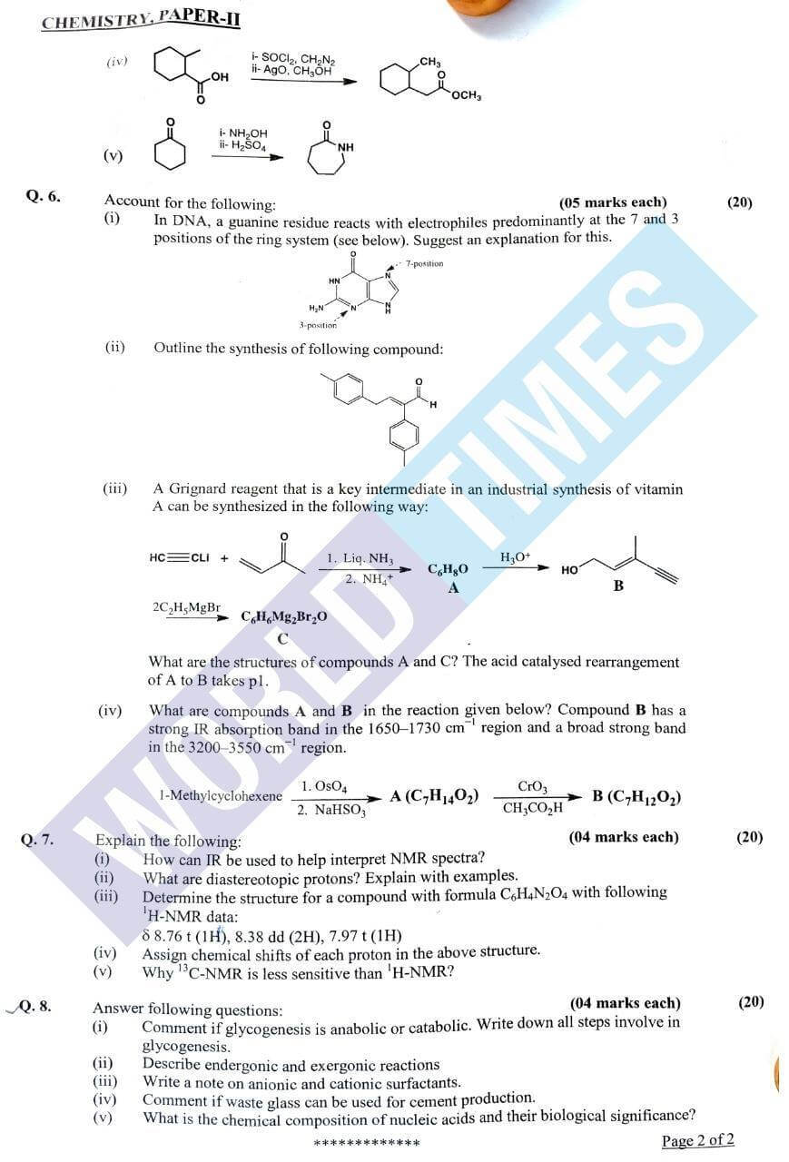 CSS Chemistry Paper 2021-2