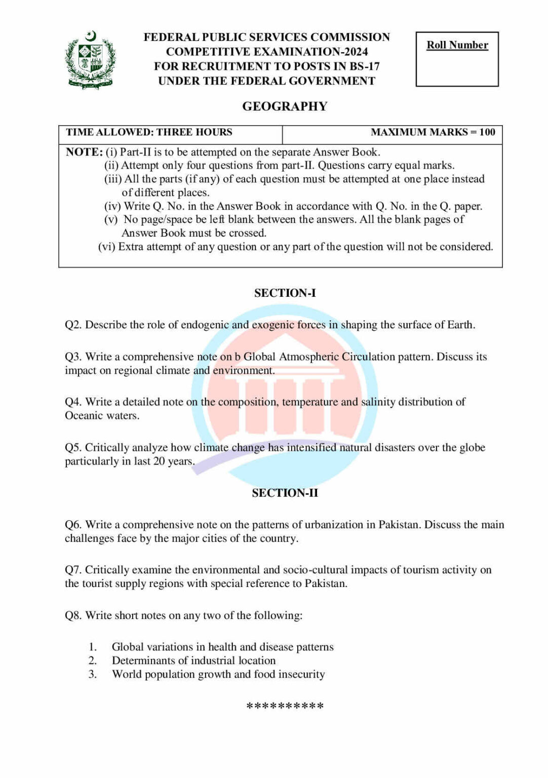 CSS Geography Paper Legalversity