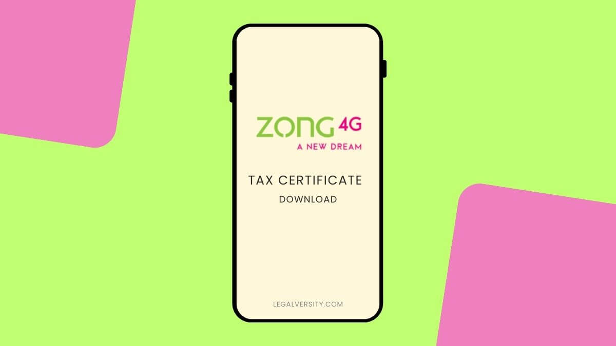 How to Get Zong Tax Certificate