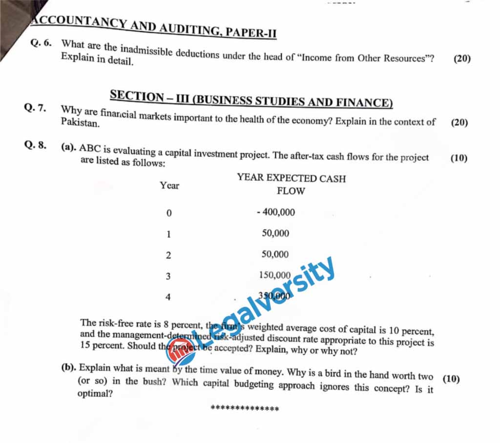 CSS Accounting and Auditing Paper-II 2025 (2)