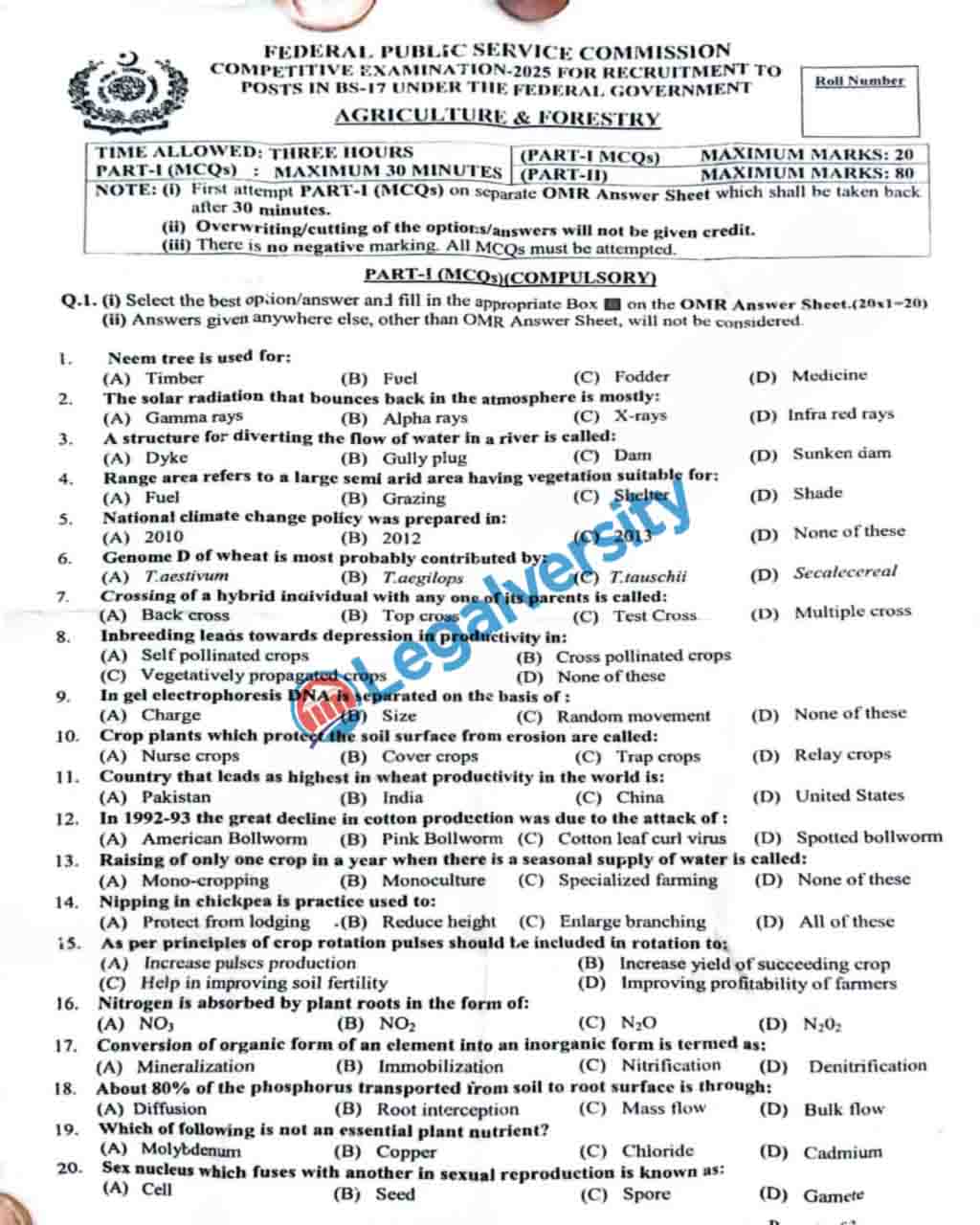 CSS Agriculture & Forestry Paper 2025 (1)