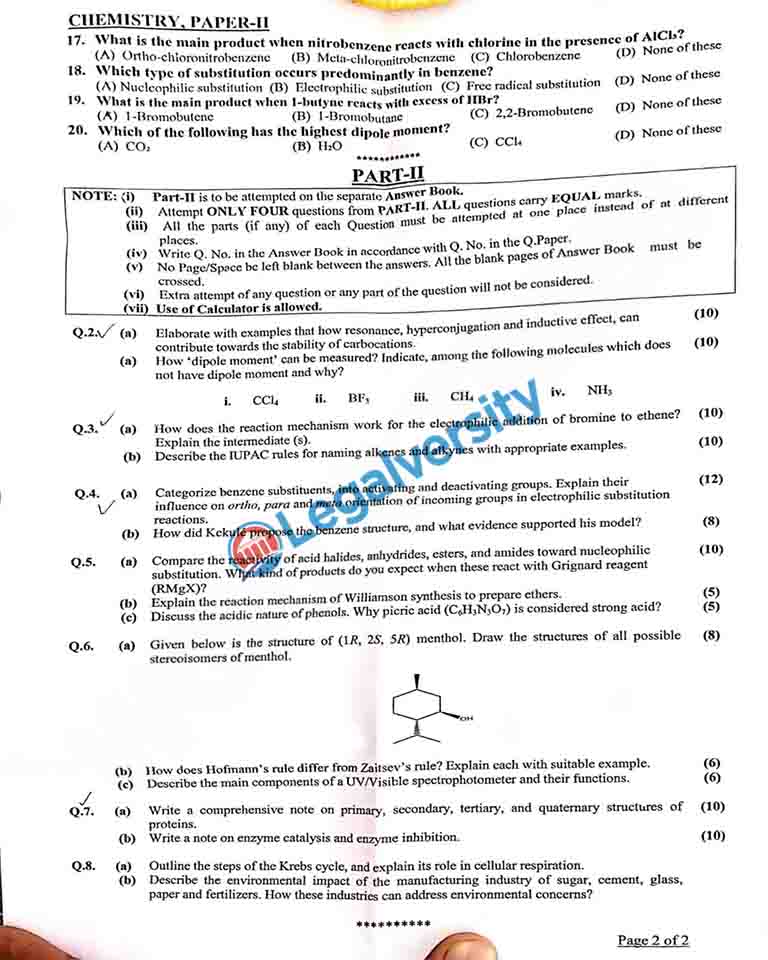 CSS Chemistry Paper-II 2025 (1)