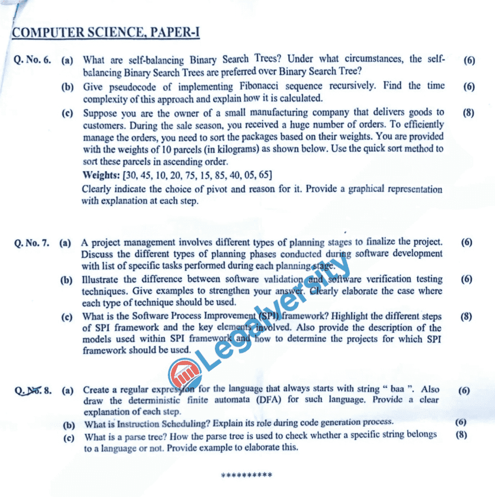 CSS Computer Science Paper-I 2025 (2)