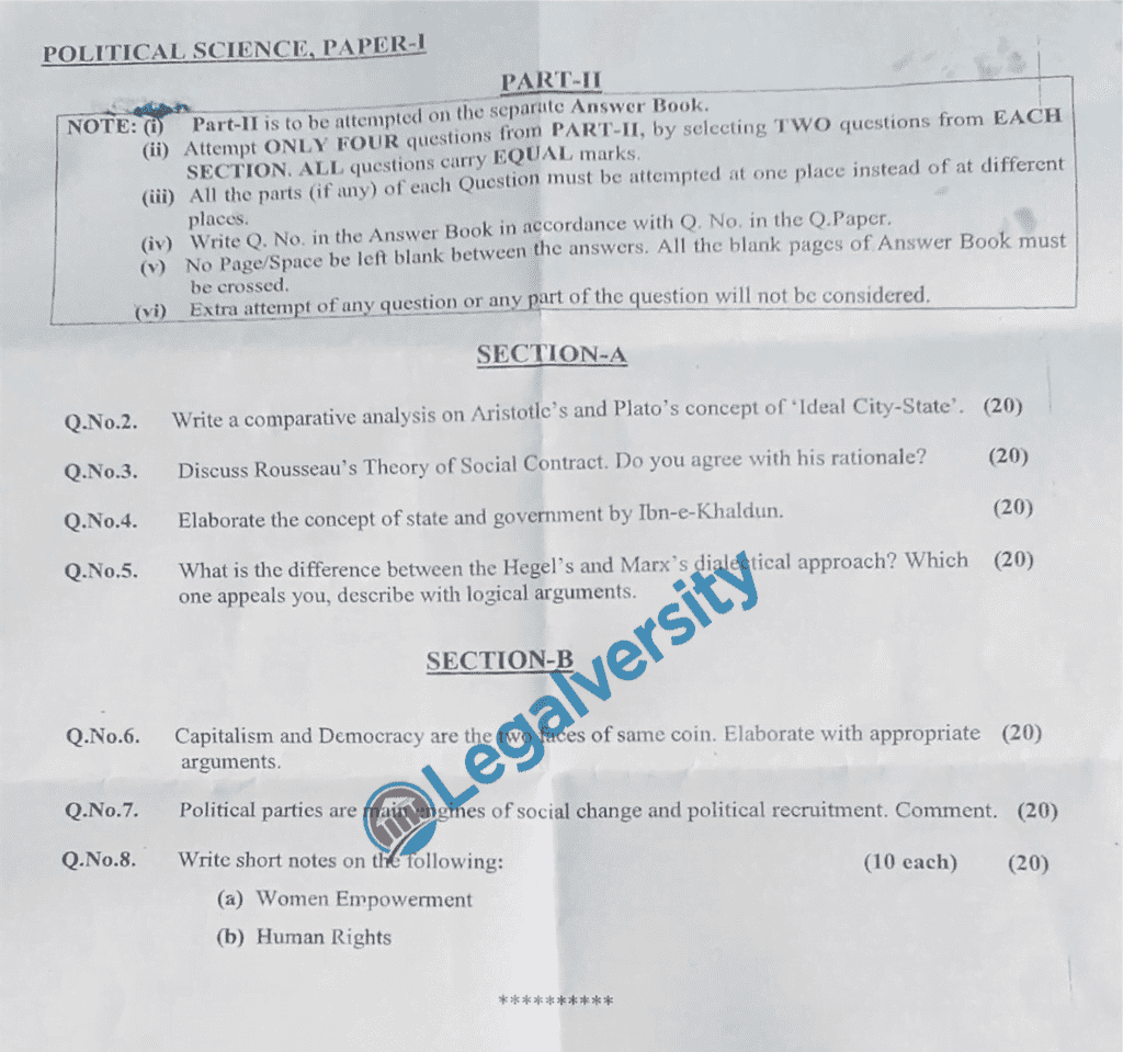 CSS Political Science Paper-I 2025 (1)