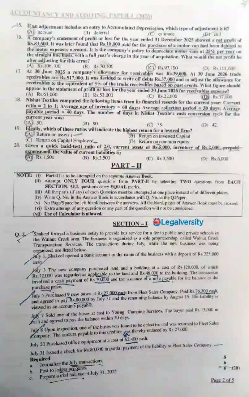 CSS Accountancy and Auditing Paper-I 2026 _1