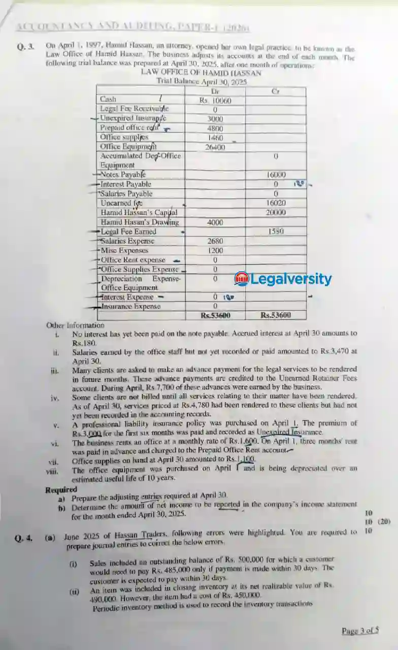 CSS Accountancy and Auditing Paper-I 2026 _2