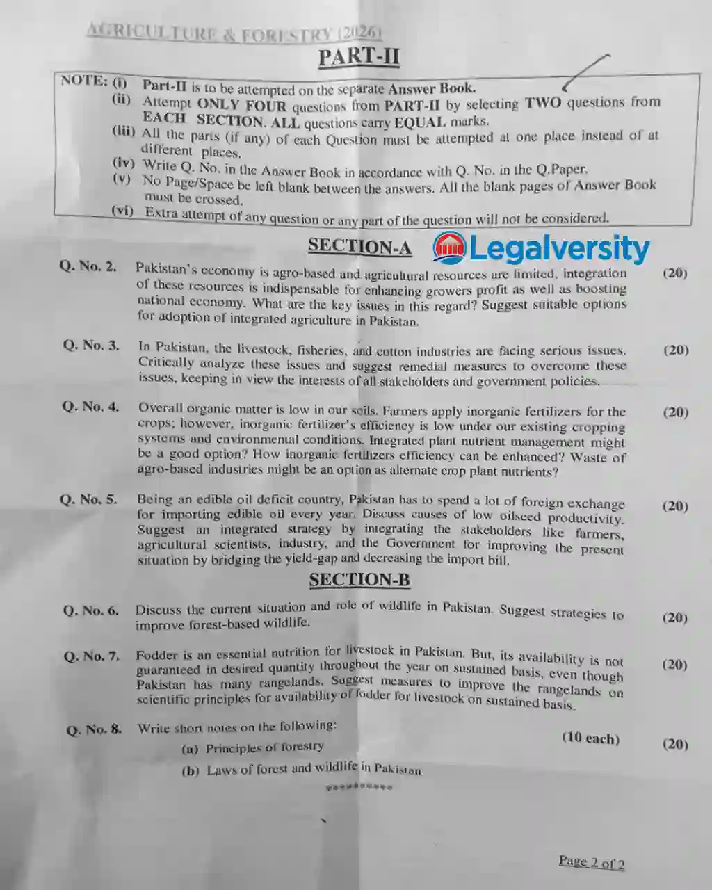 CSS Agriculture & Forestry Paper 2026