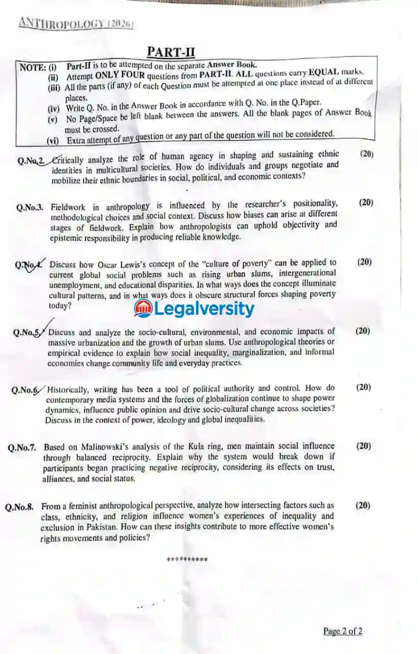 CSS Anthropology Paper 2026