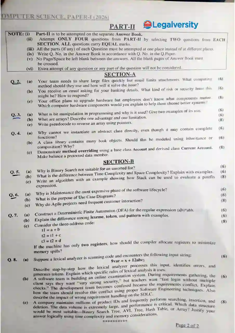 CSS Computer Science Paper-I 2026