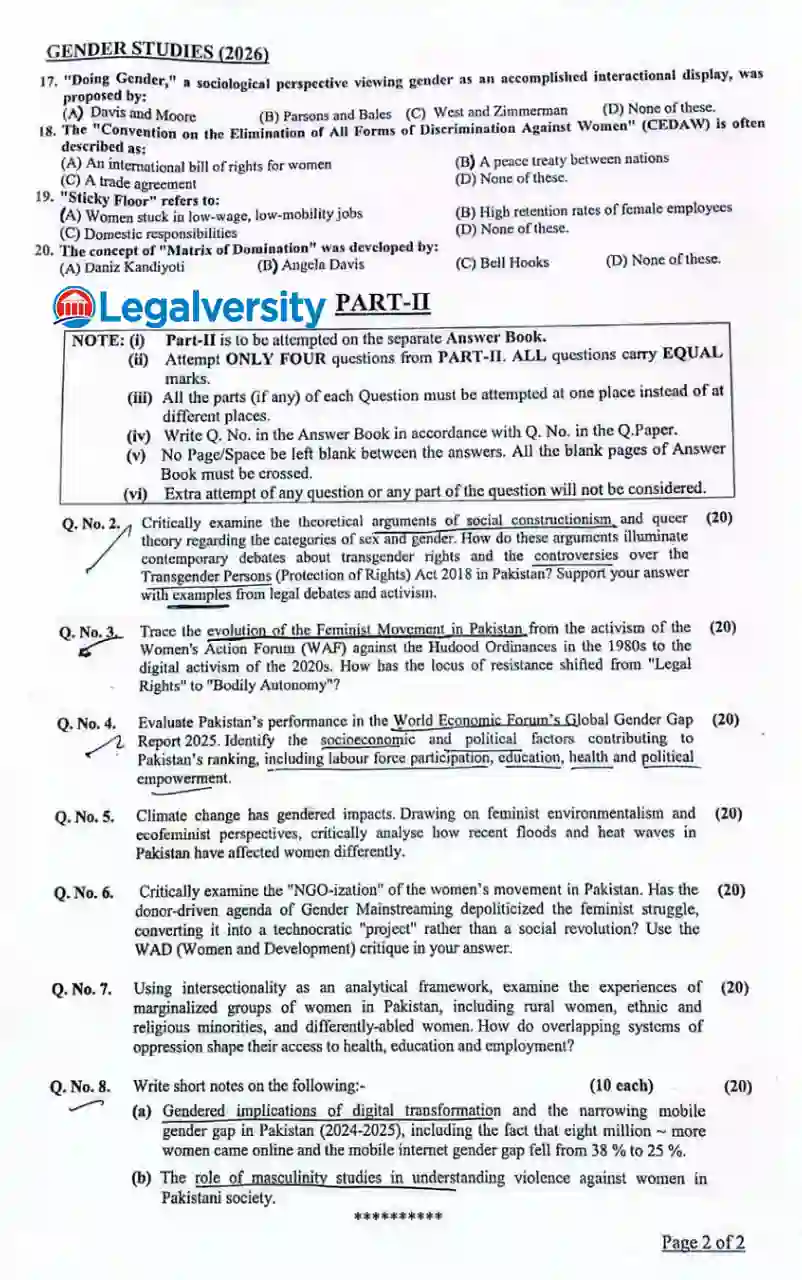 CSS Gender Studies 2026