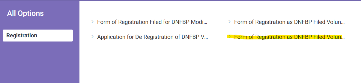 Step 2 - DNFBP registration process