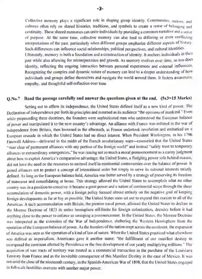 PMS English Precis & Comprehension Paper 2025 -3