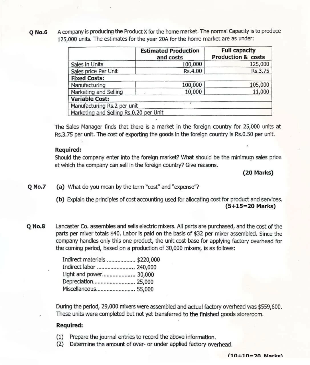 PMS Commerce Past Paper-I 2025 -4